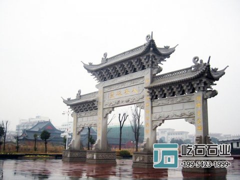 農村石牌坊安裝使要注意的事項